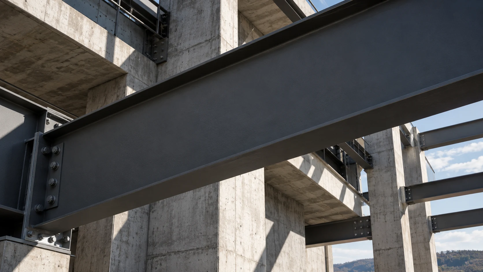 Architectural steel and concrete surface study